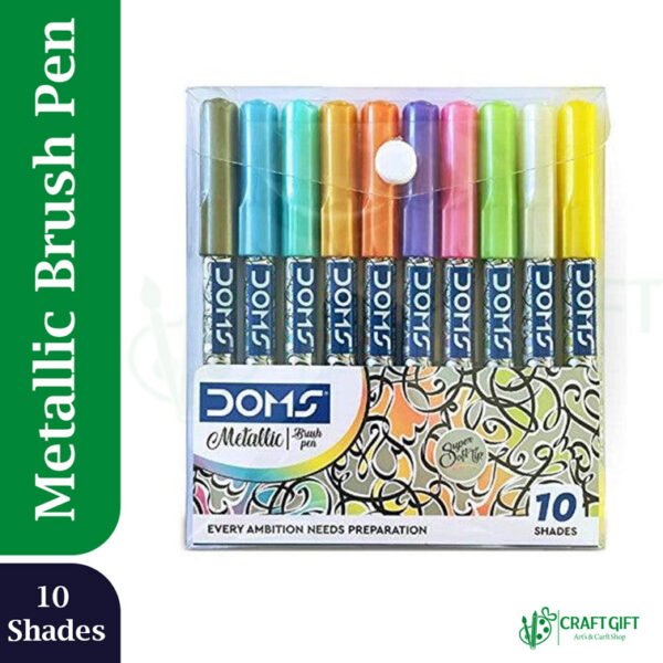 DOMS Metallic Brush Pen 10 Shades