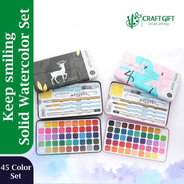KeepSmiling Solid Water Colour Set (45pc)