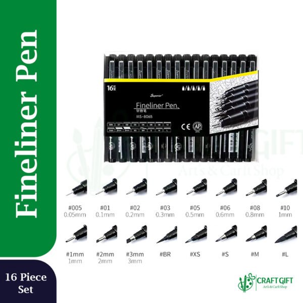 Superior Fineliner Pen Set of 16