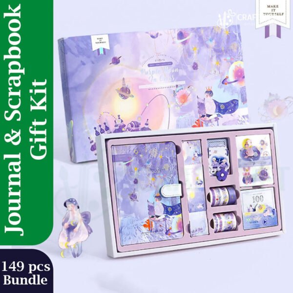 Journal & Scrapbook Gift Kit - Purple Moon in a Glass