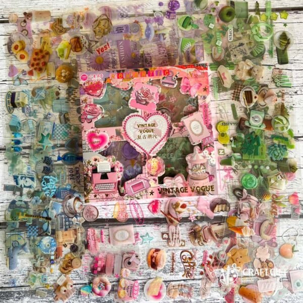 100 Sheets Vintage Stickers Box -2