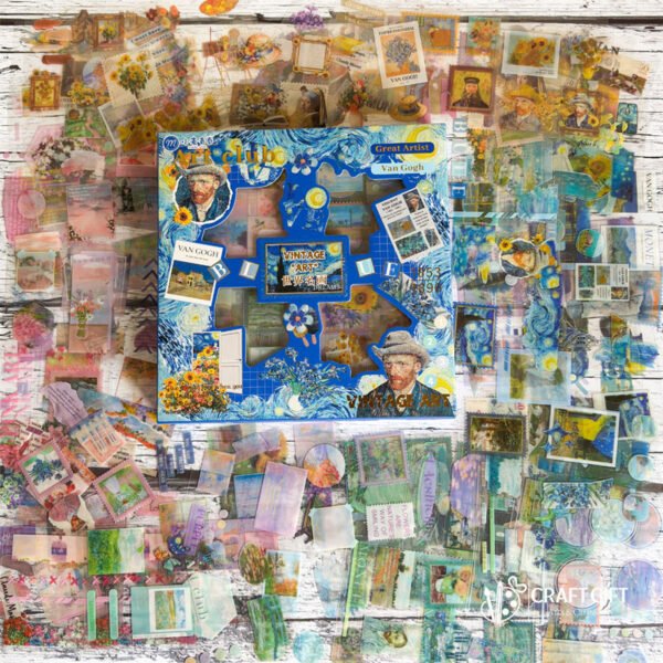 100 Sheets Vintage Stickers Box -4