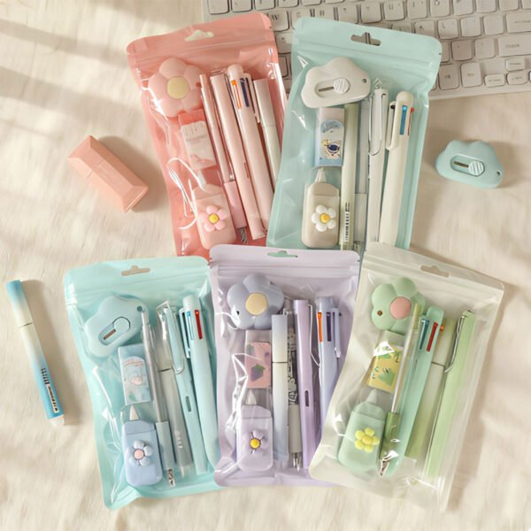 7 Pcs Cute Kawaii  Stationery Set